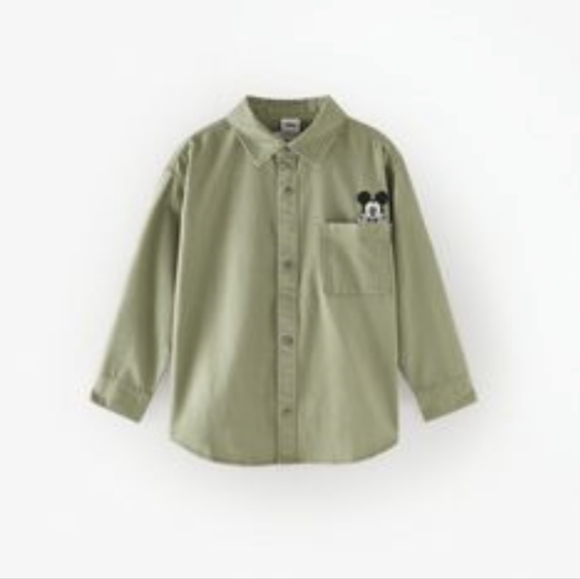 Disney Light Green Button Up - Picture 2 of 5